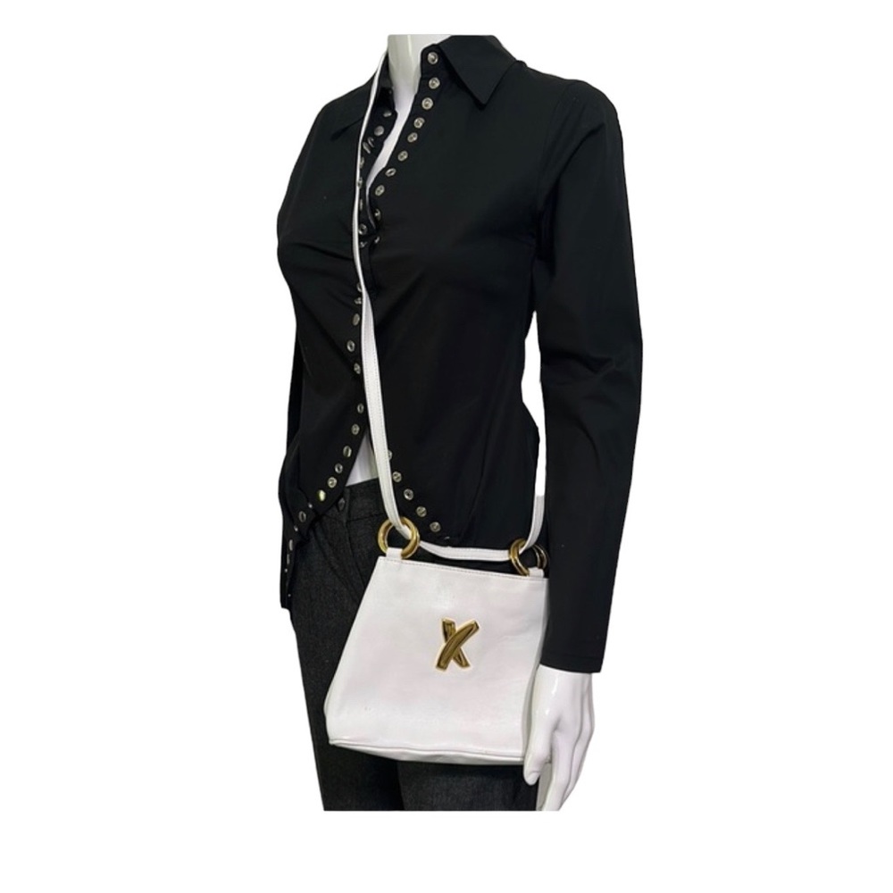 PALSMA PiCASSO vintage white leather shoulder bag, VGC